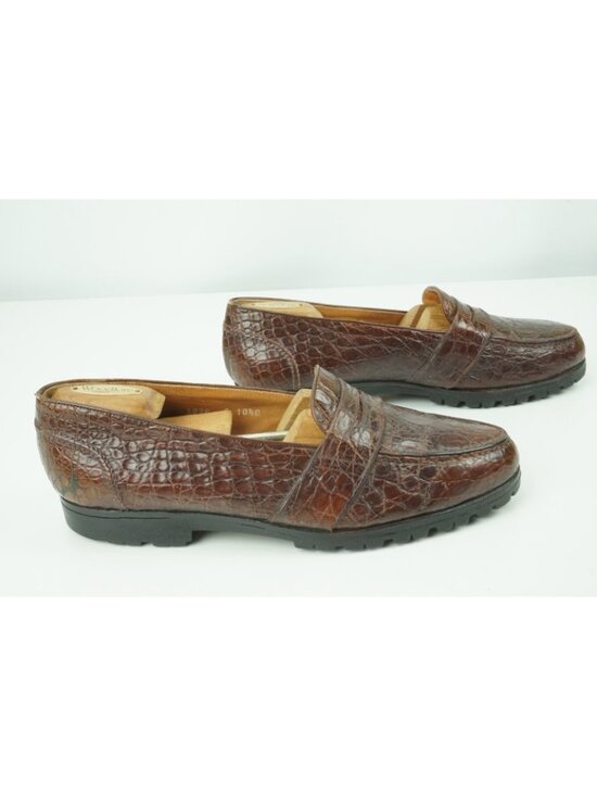 Polo Ralph Lauren Alligator Crocodile Full Strap Loafer Vibram Sole Sz 10.5D main image 9